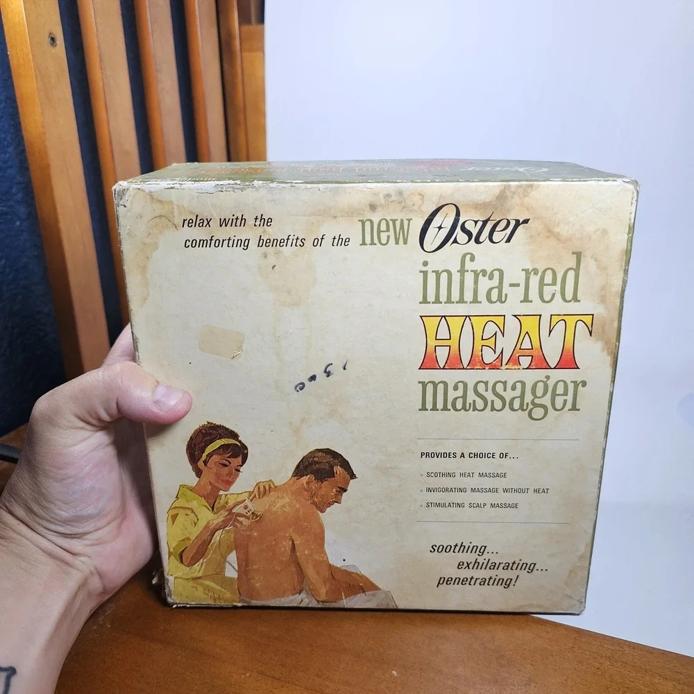 Oster Model 214-01 Vibra-Massage Infra Red Massager Heat 2 Settings Vtg Tested
